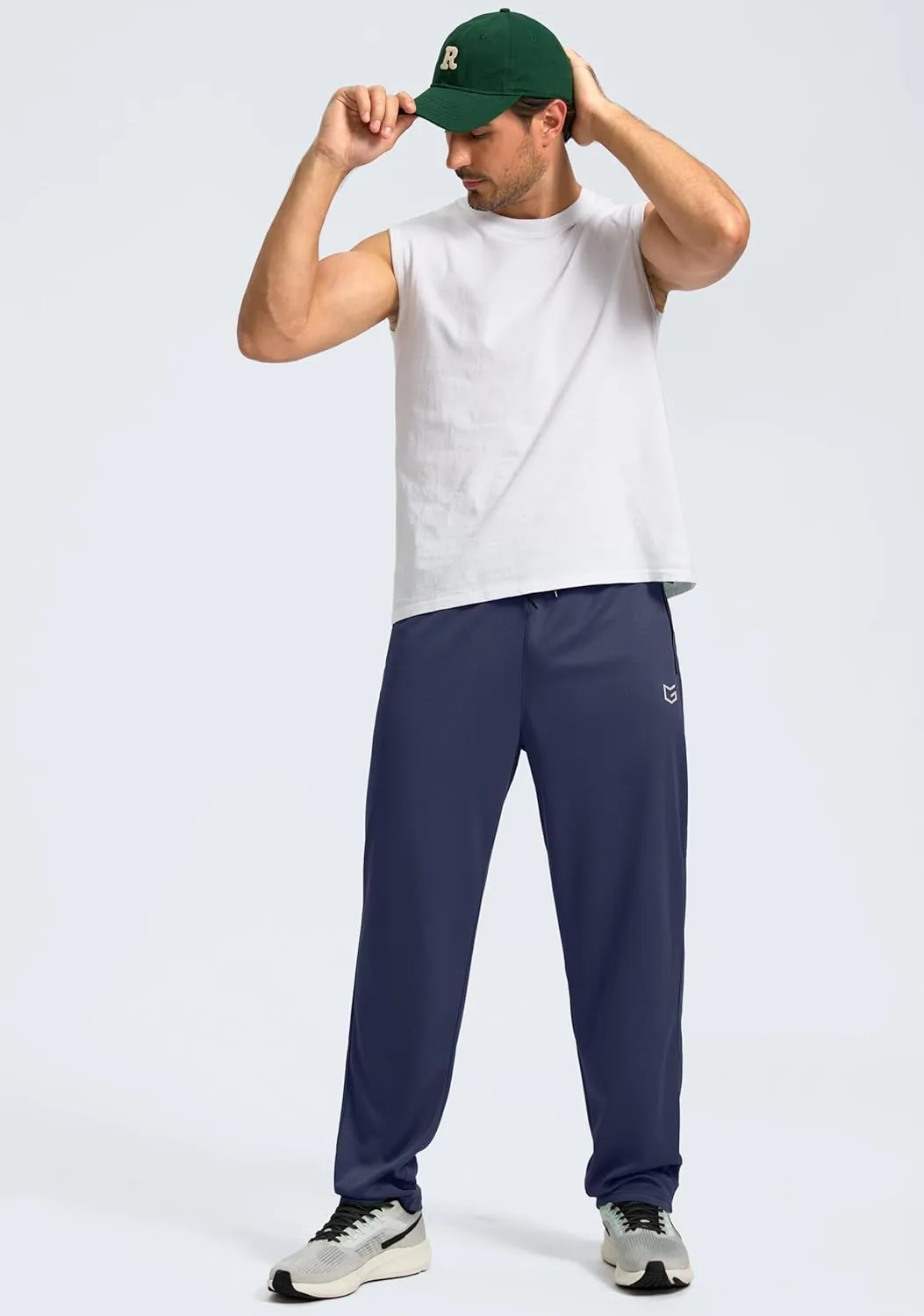 G Gradual Men's Sweatpants Mesh Lightweight with Zip Pockets Breathable Quick Dry Athletic Pants for Workout Running