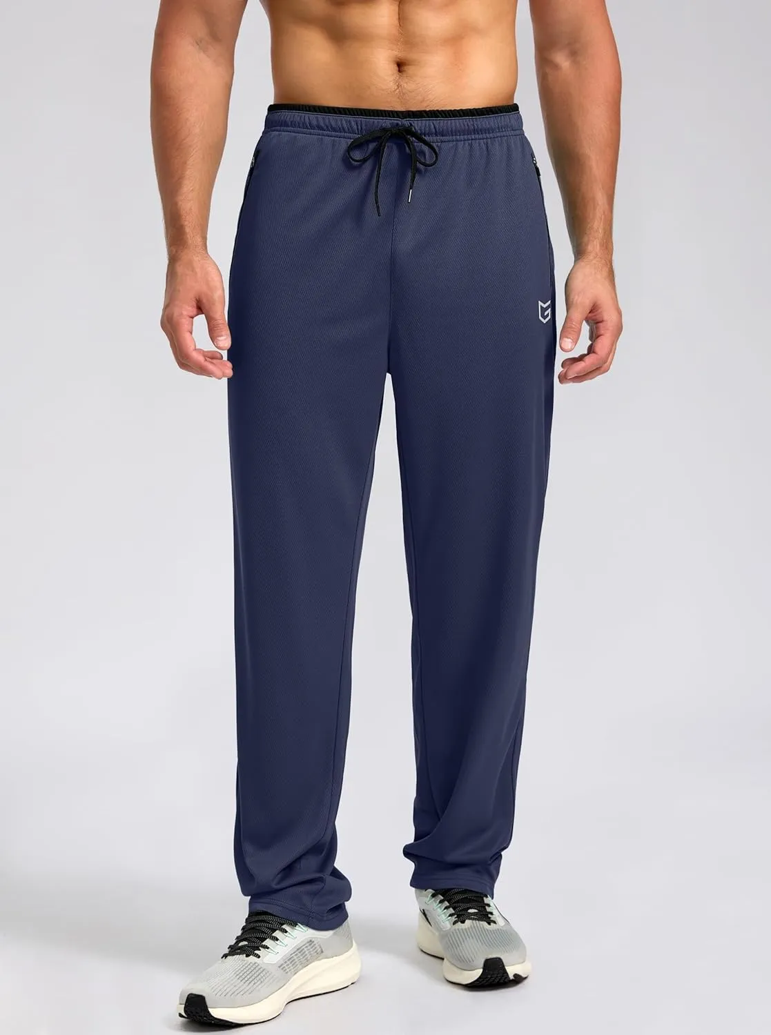 G Gradual Men's Sweatpants Mesh Lightweight with Zip Pockets Breathable Quick Dry Athletic Pants for Workout Running