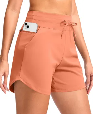 G Gradual Women's 5" Athletic Running Shorts with Zip Pockets Stretchy Quick Dry High Waisted for Workout Gym Hiking