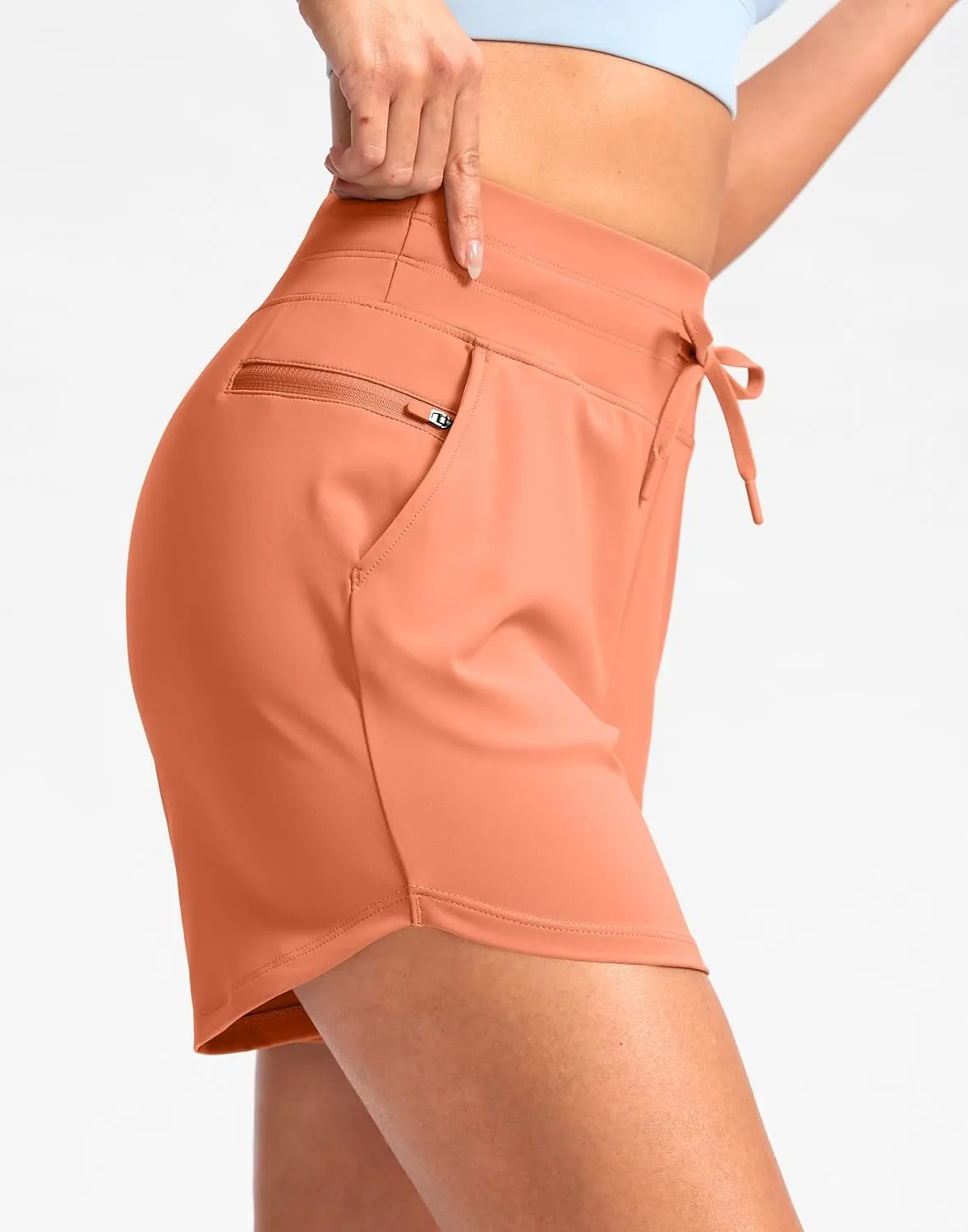 G Gradual Women's 5" Athletic Running Shorts with Zip Pockets Stretchy Quick Dry High Waisted for Workout Gym Hiking