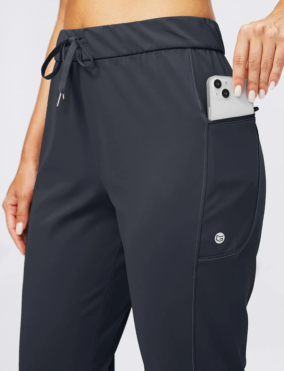 G Gradual Women's Joggers Pants with Zipper Pockets Stretch Tapered Athletic Joggers for Women Lounge, Jogging, Workout