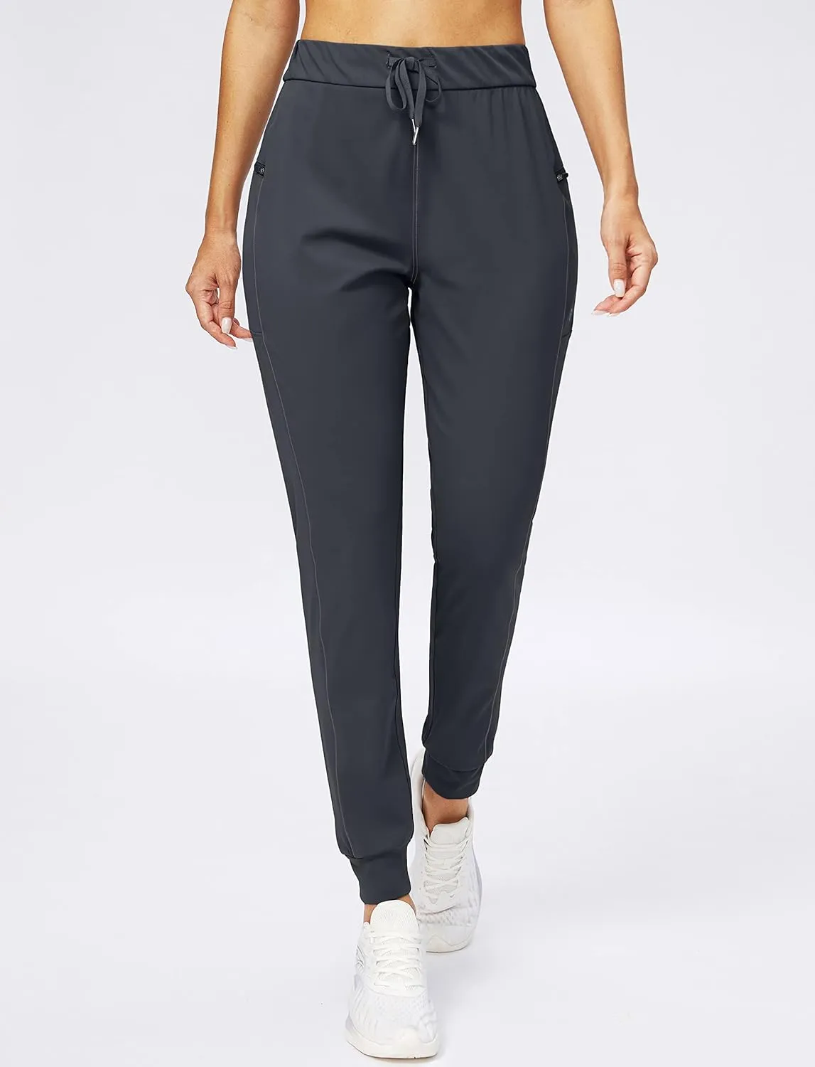 G Gradual Women's Joggers Pants with Zipper Pockets Stretch Tapered Athletic Joggers for Women Lounge, Jogging, Workout
