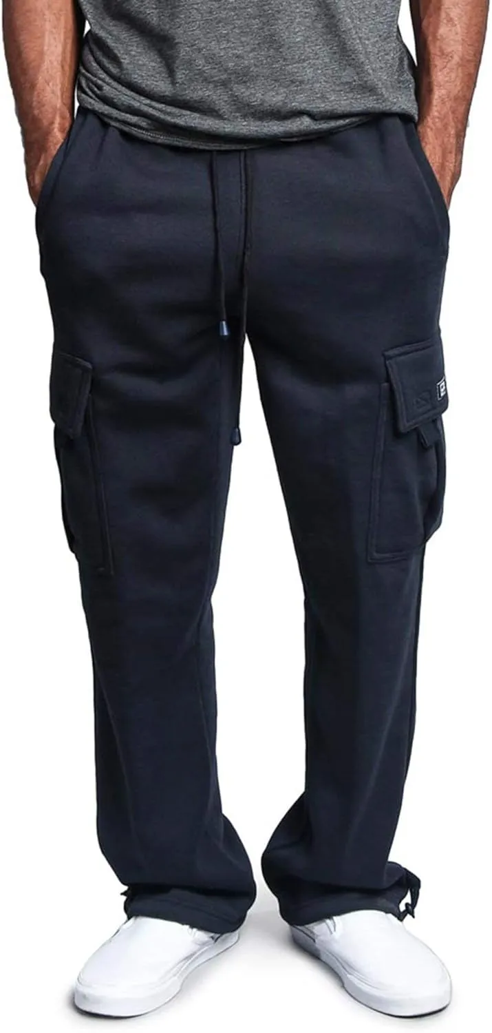 G-Style USA Men's Solid Fleece Heavyweight Cargo Pants