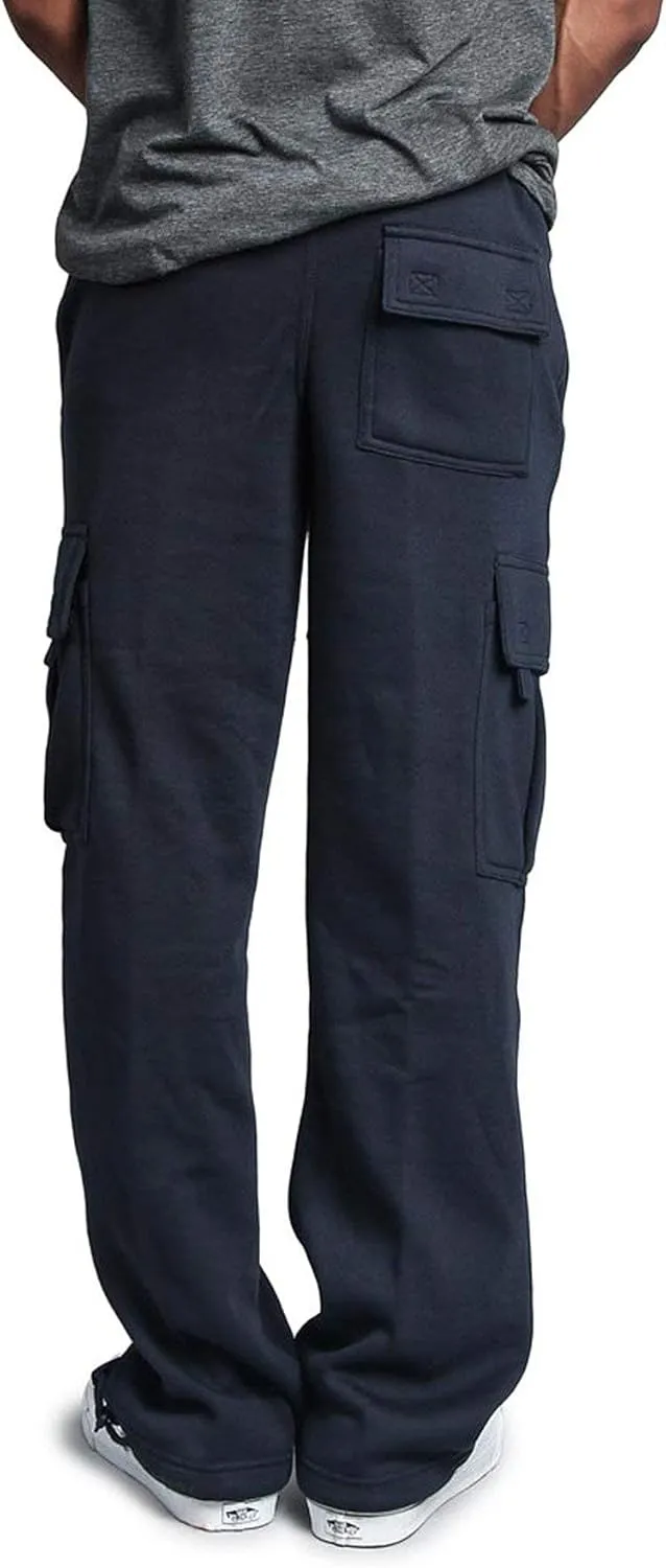 G-Style USA Men's Solid Fleece Heavyweight Cargo Pants