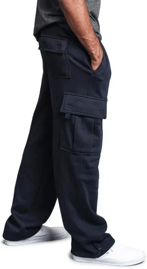 G-Style USA Men's Solid Fleece Heavyweight Cargo Pants