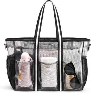G4Free Waterproof Beach Tote Pool Bags for Women, Large Capacity Tote Bag With Wet Compartment for Weekender Travel