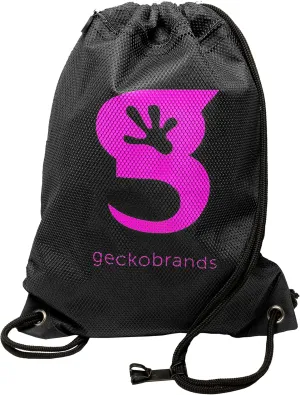geckobrands Limitless 3 Pocket Drawstring Backpack - Lightweight, Durable Cinch Bag for Gym, Sports, and Daily Use