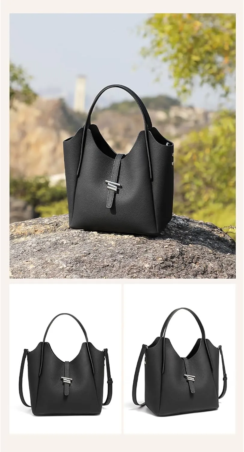 Genuine Leather Purses for Women Tote Handbag Real Soft Shoulder Bag for Work Bag