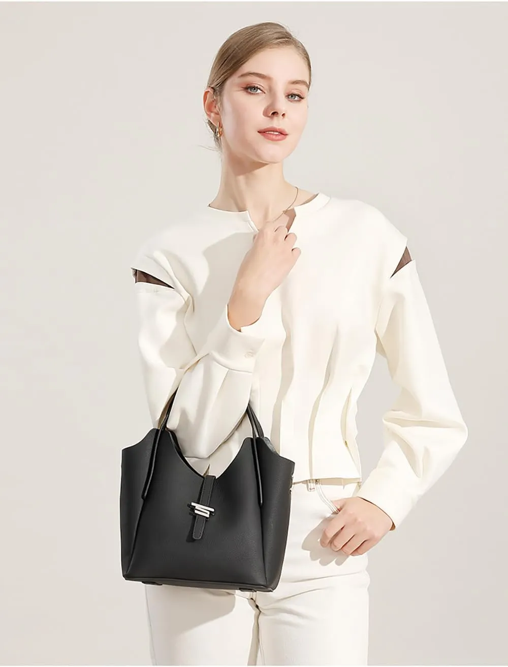 Genuine Leather Purses for Women Tote Handbag Real Soft Shoulder Bag for Work Bag
