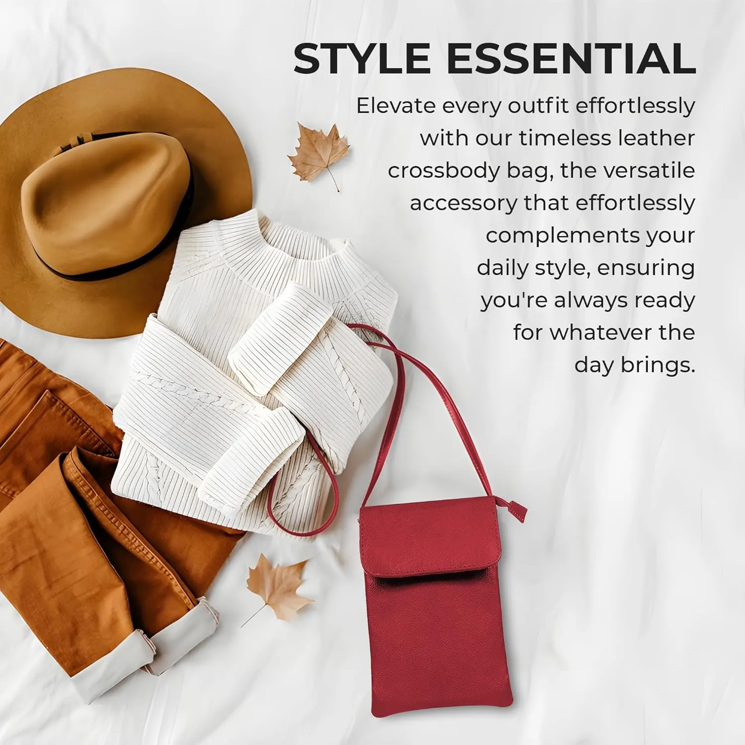 Genuine Leather Small Crossbody Phone Purse for women – Lightweight, Stylish,Durable and Spacious with Adjustable Strap