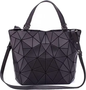 Geometric Lattice Top-handle Handbag for Women Matte Tote Purse Handbags Geometry Shoulder Bag