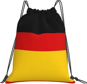 german flag print Casual drawstring backpack fitness bag, fashionable, fit for sports travel and daily use