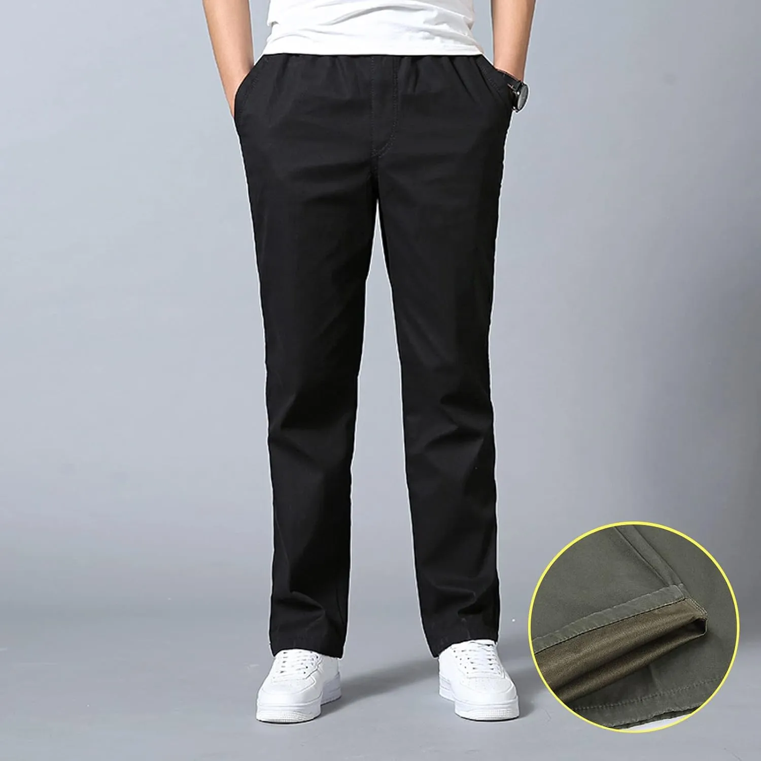 GIERIDUC Plaid Dress Pants for Men's Mens Work Trousers with Knee Pads Best Workout Pants for Men Corduroy Men's Pants Slim