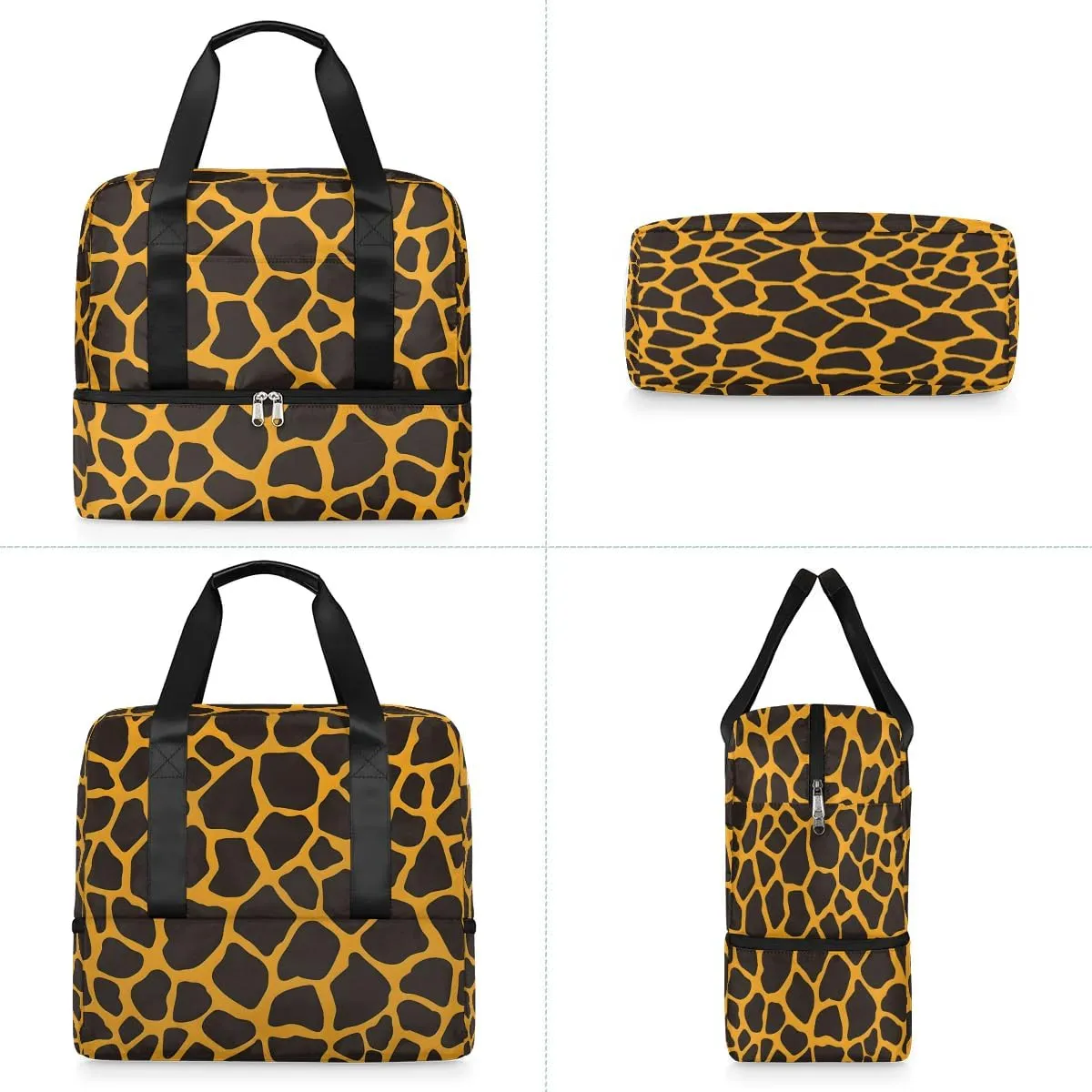 Giraffe Printed Travel Duffel Bag Dry Wet Separated Sports Tote Travel Duffle Bag Gym Workout Bag Women Travel Duffel Bag for Women, Travel, Gym, Work