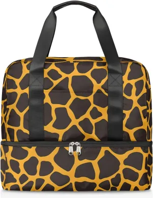 Giraffe Printed Travel Duffel Bag Dry Wet Separated Sports Tote Travel Duffle Bag Gym Workout Bag Women Travel Duffel Bag for Women, Travel, Gym, Work