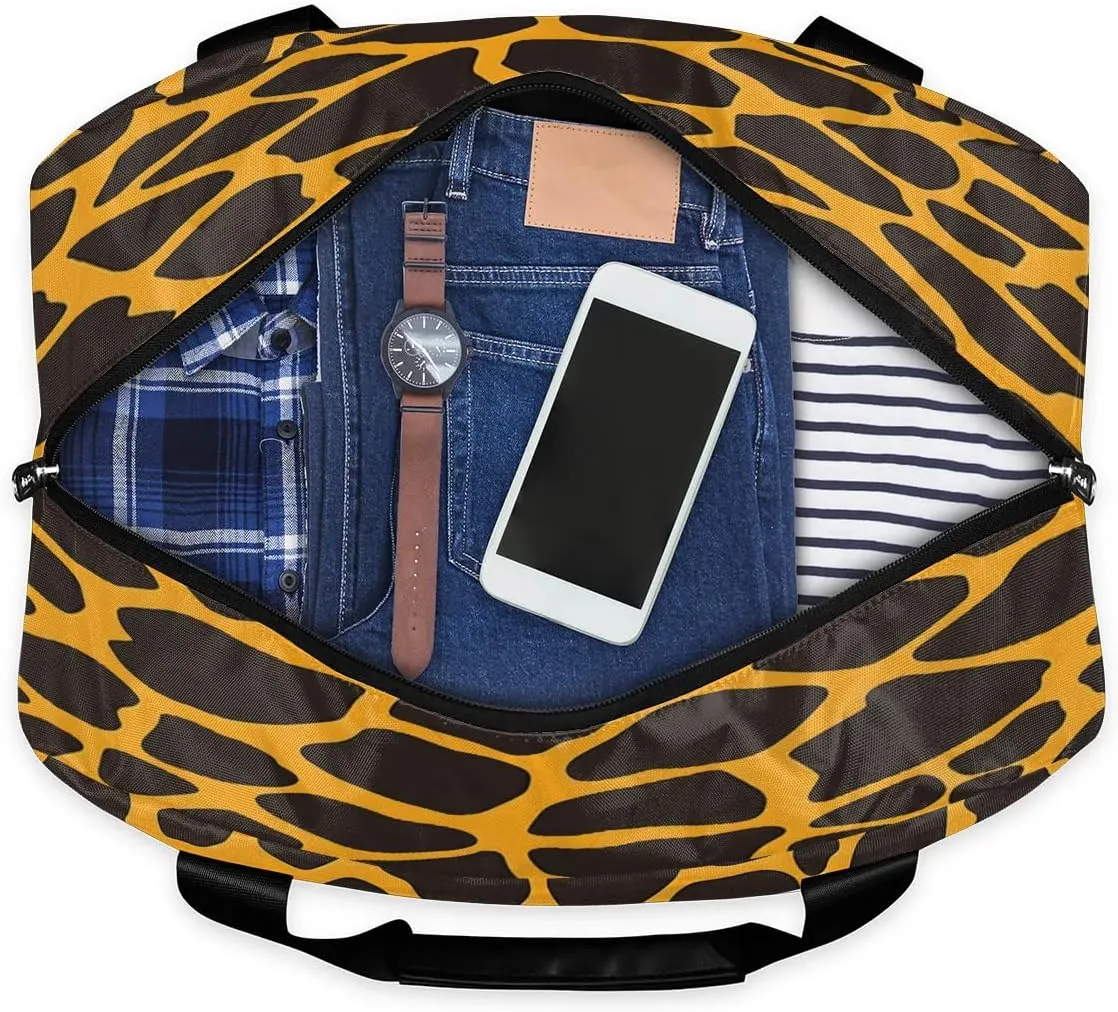 Giraffe Printed Travel Duffel Bag Dry Wet Separated Sports Tote Travel Duffle Bag Gym Workout Bag Women Travel Duffel Bag for Women, Travel, Gym, Work