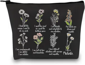 GJTIM Midwife Thank You Gift Doula Zipper Pouch Labor and Delivery Nurse Makeup Bag