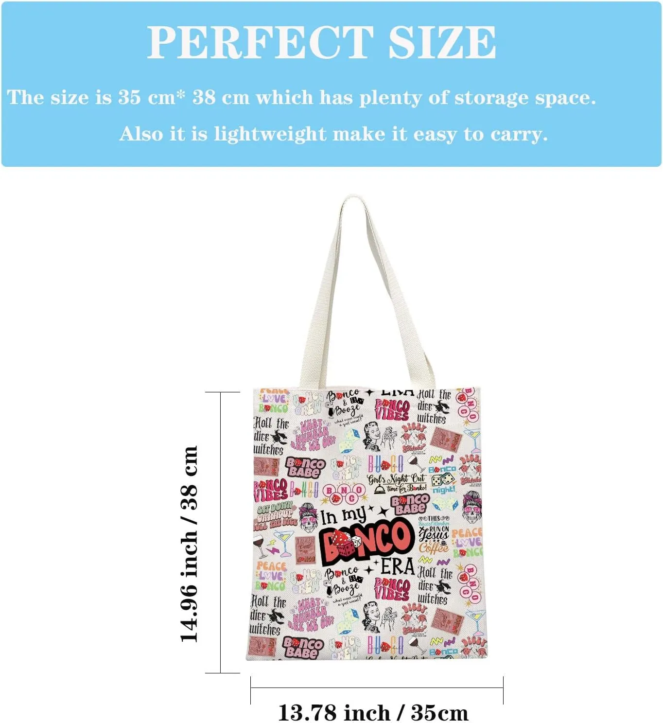 GJTIM Night Out Gift Gambling Lover Gift Game Kit Makeup Bag Dice Game Accessory Bag (BunEra Tote)