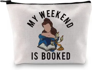 GJTIM Princess Inspired Zipper Pouch My Weekend Is Booked Book Nerd Accessories Bag for Reader Writers (My Weekend Bag)