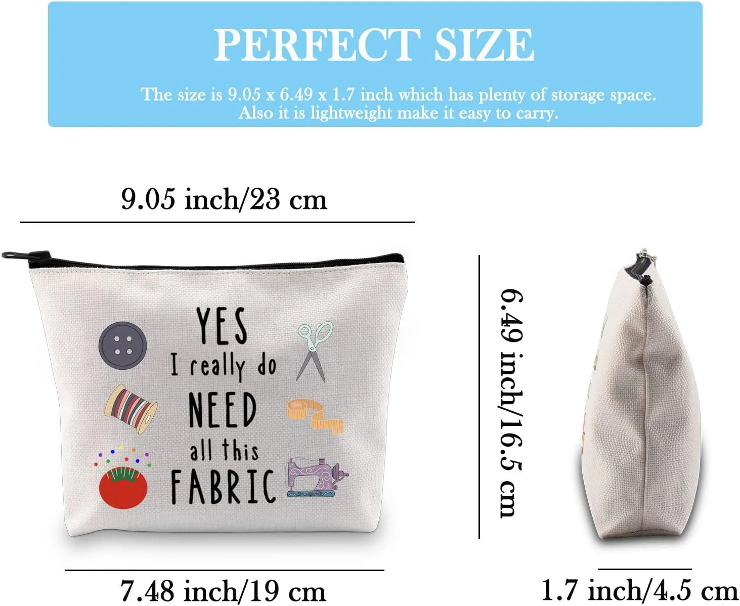 GJTIM Sewing Gift Quilter Gift Makeup Bag Gift for Quilters Seamstress Tailors Sewing Addicts