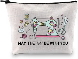 GJTIM Sewing Makeup Bag May The 1/4 Be With You Sewing Machine Quilting Zipper Pouch Sewing Craft Kit (1/4 Be With You Bag)
