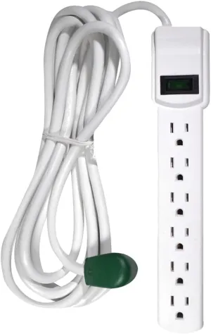 Go Green Power Inc. Go Green Power GoGreen Power GG-16103M-12 - 6 Outlet Surge Protector With 12ft Cord, White