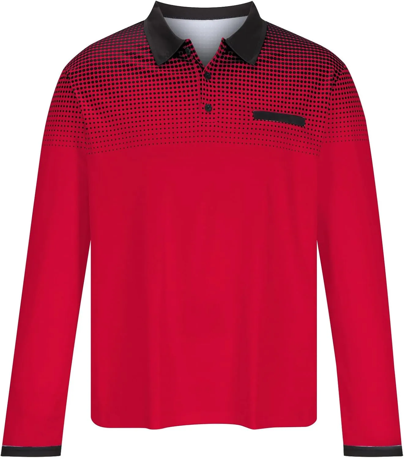 Golf Shirts for Men Fashion Long Sleeve Quarter Button Pullover Tops Causal Stylish Work Lightweight Polo T-Shirts