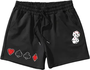 GORGLITTER Men's Cartoon Graphic Running Workout Shorts Drawstring Waist Track Shorts with Pockets
