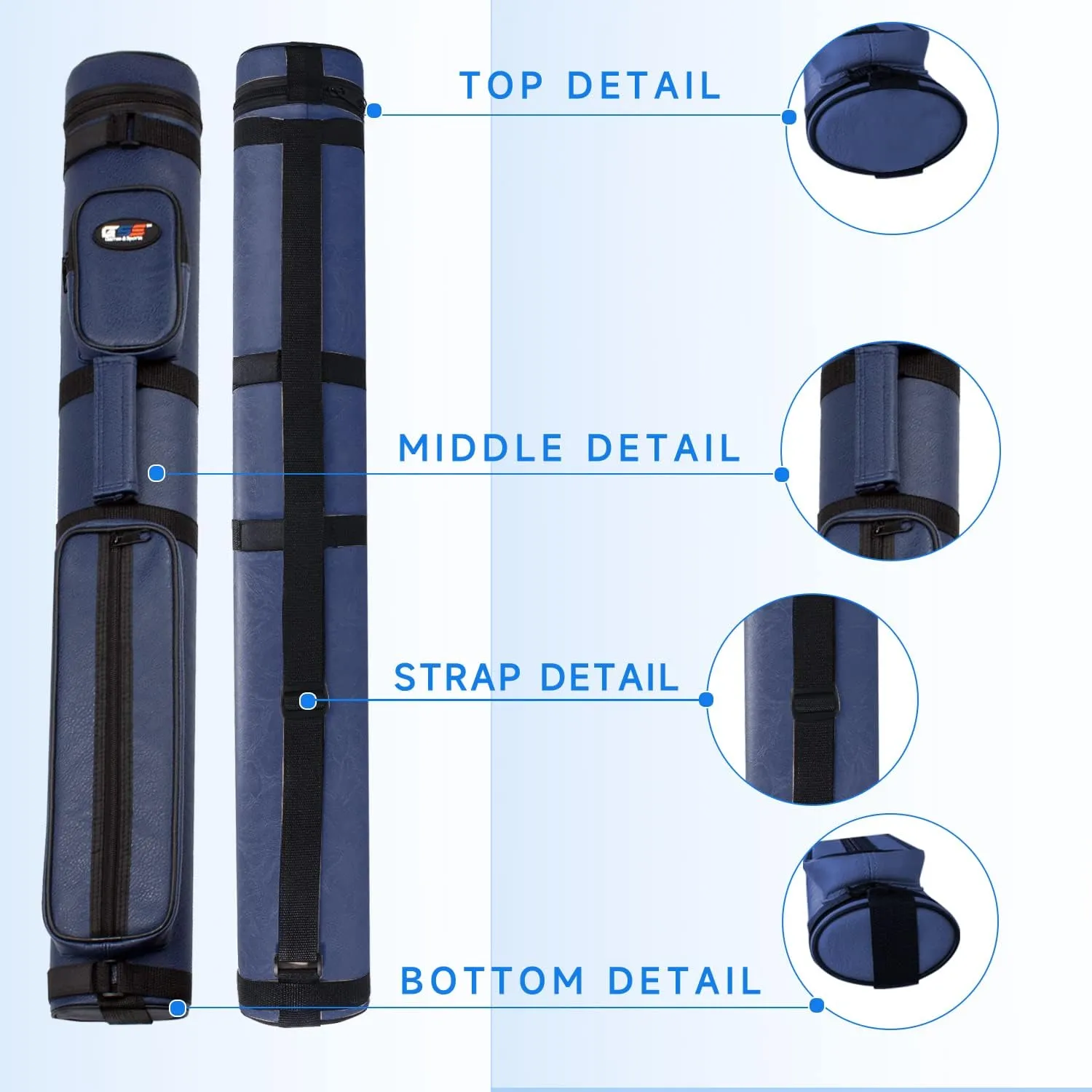 GSE Games & Sports Expert 2x2 Deluxe Hard Billiard Pool Cue Stick Carrying Case, Billiard Cue Case, Billiards Accessories (Several Colors Available)