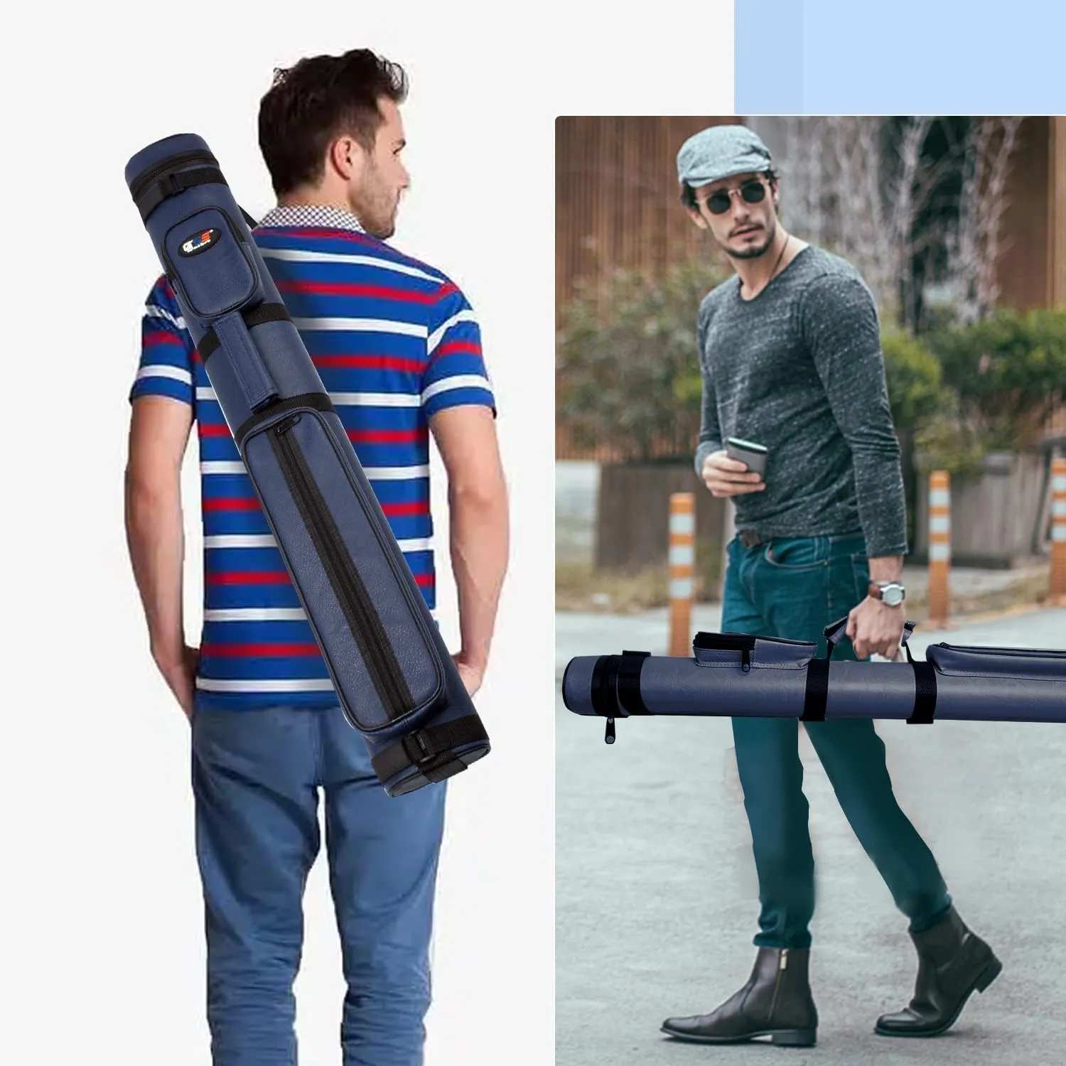 GSE Games & Sports Expert 2x2 Deluxe Hard Billiard Pool Cue Stick Carrying Case, Billiard Cue Case, Billiards Accessories (Several Colors Available)