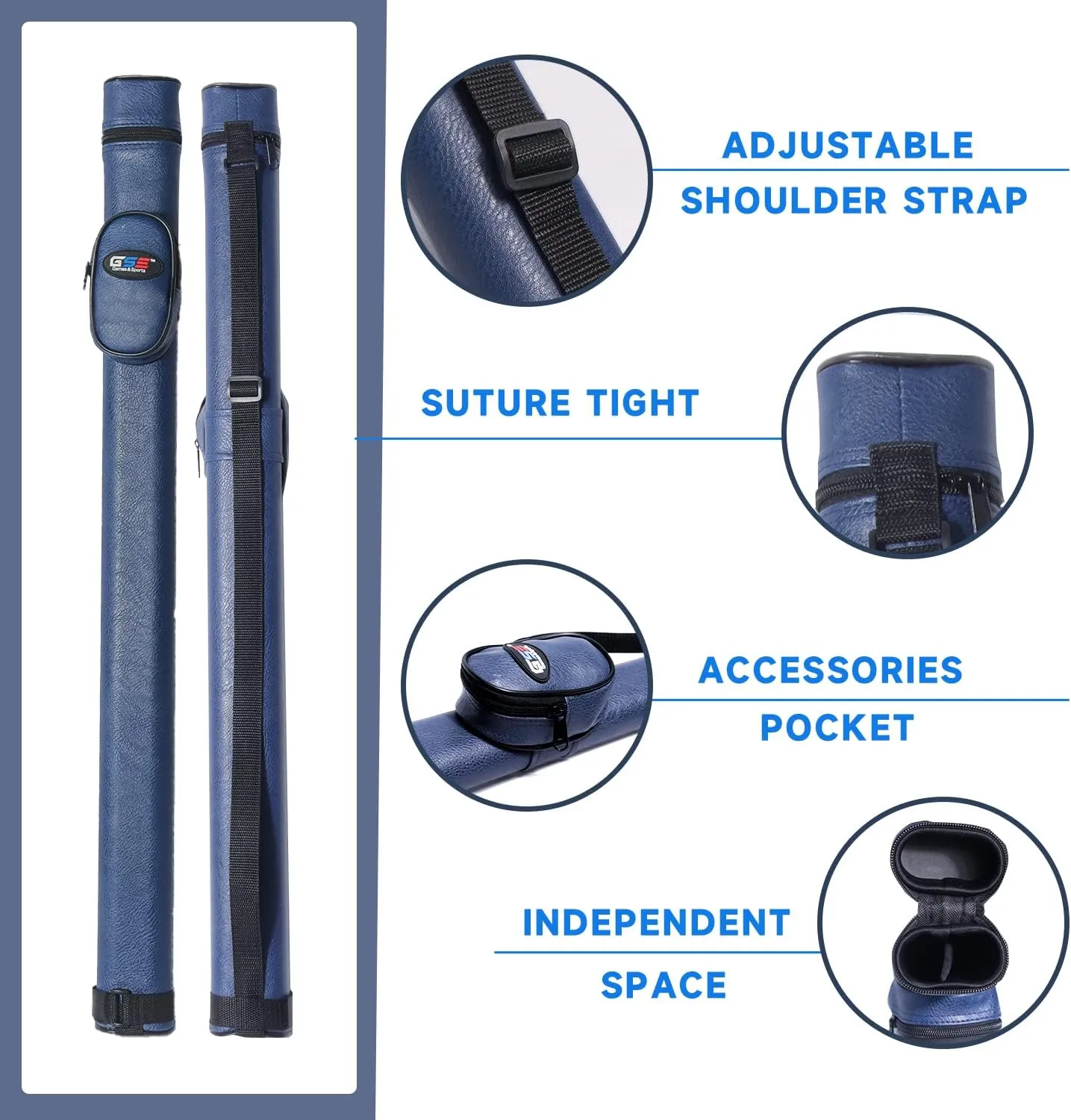 GSE Games & Sports Expert Billiard Cue Cases, 1x1 Deluxe Hard Billiard Pool Cue Stick Carrying Case, Pool Billiards Accessories (Several Colors Available)