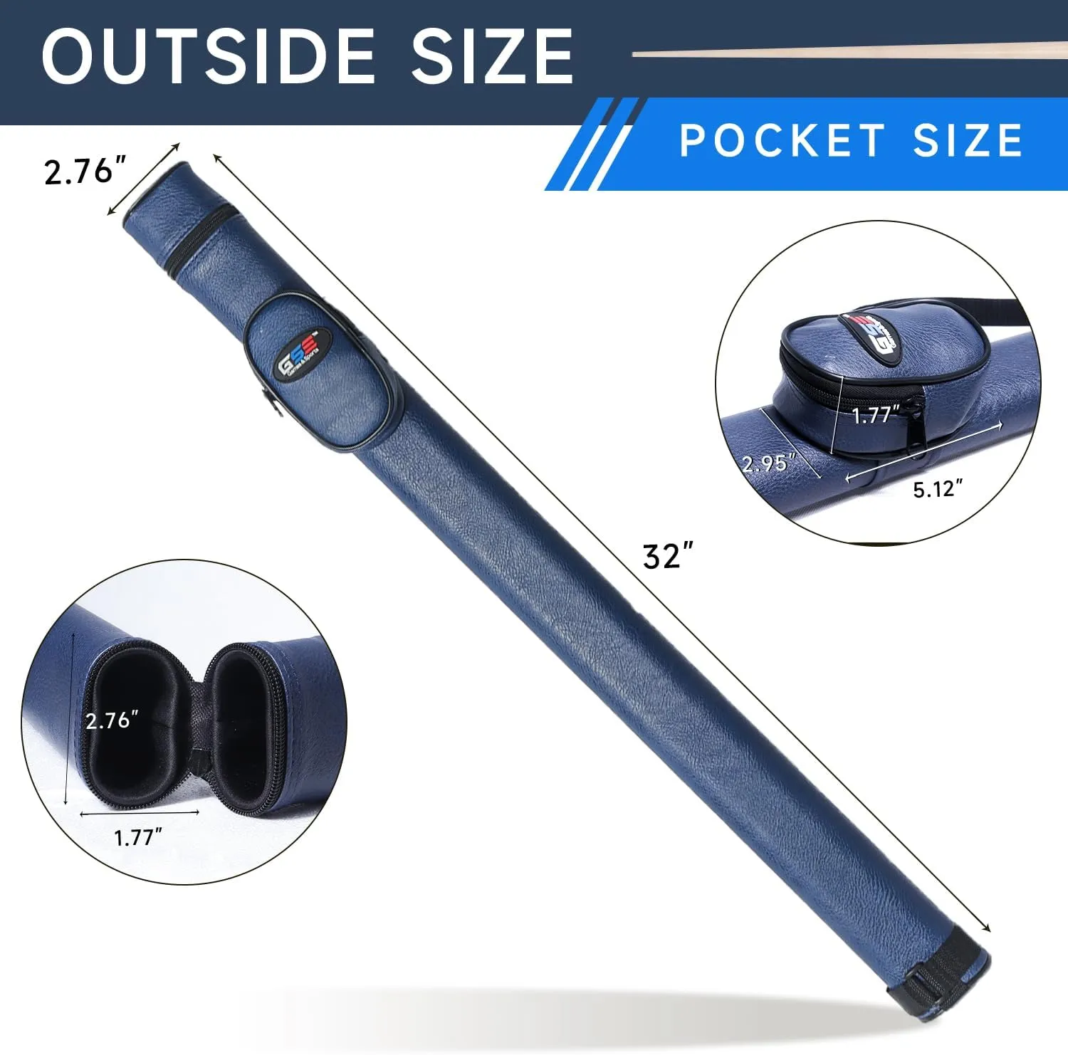 GSE Games & Sports Expert Billiard Cue Cases, 1x1 Deluxe Hard Billiard Pool Cue Stick Carrying Case, Pool Billiards Accessories (Several Colors Available)