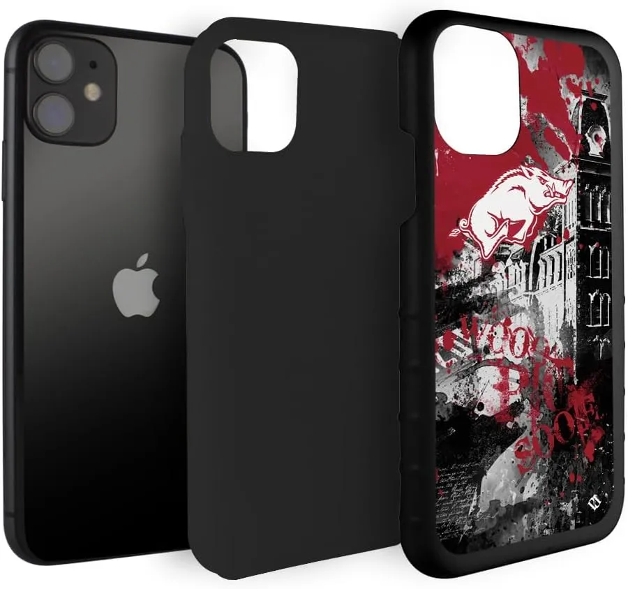 Guard Dog Case Compatible with iPhone 11 - Military Grade - Rugged Two Piece Protection - Collegiate Licensed - Arkansas Razorbacks - by Paulson Designs