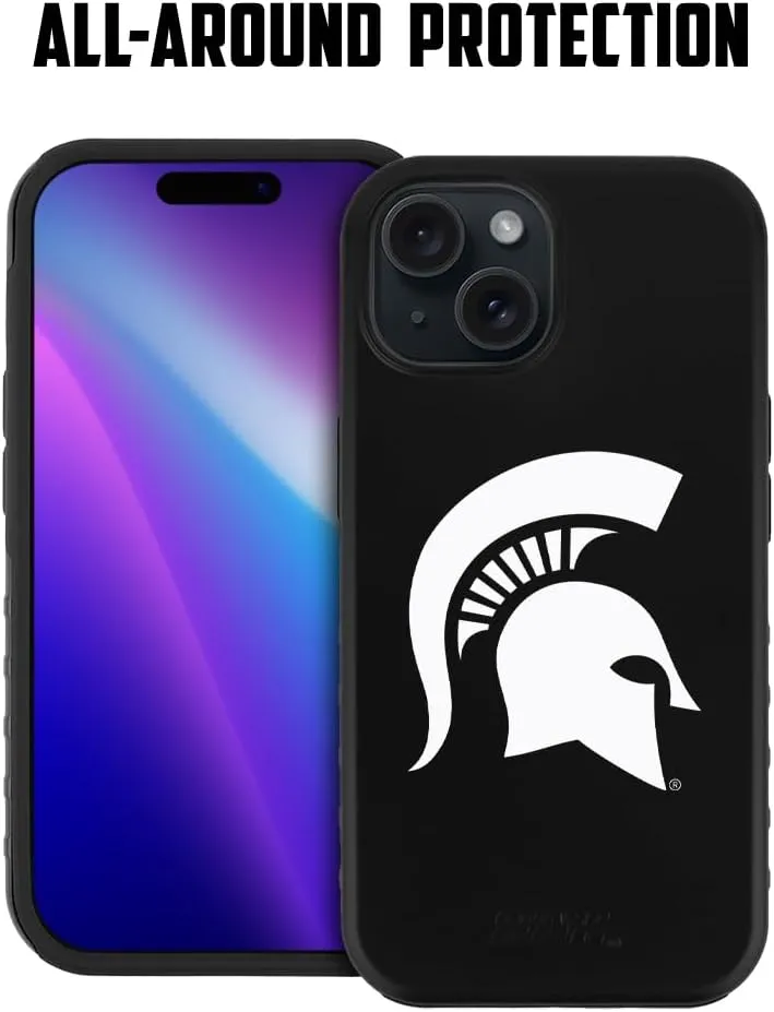 Guard Dog Case Compatible with iPhone 15 - Military Grade - Rugged Two Piece Protection - Collegiate Licensed - Michigan State Spartans - Logo