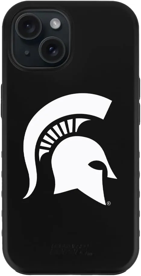 Guard Dog Case Compatible with iPhone 15 - Military Grade - Rugged Two Piece Protection - Collegiate Licensed - Michigan State Spartans - Logo