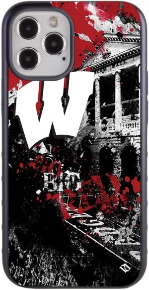 Guard Dog Wisconsin Badgers - Paulson Designs Spirit DP Hybrid Case for iPhone 12/12 Pro - Black w/Black