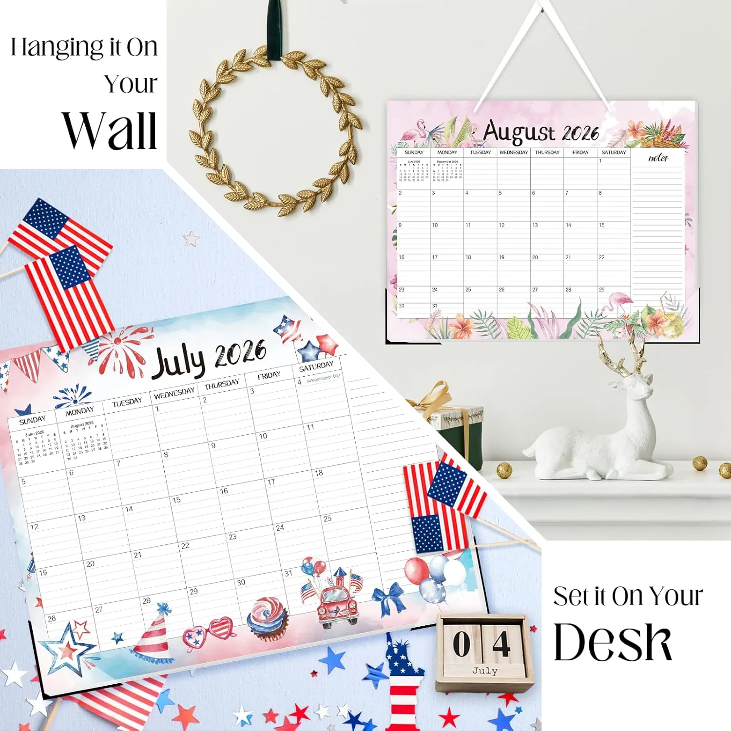 Guasslee Extra Large Desk Calendar 2025, 19-Month Jumbo Desk Calendar 2025-2026, 2025 Jun - 2026 Dec, 22" X 17" Monthly Planner With Corner Protectors, Thick Paper For Home Office