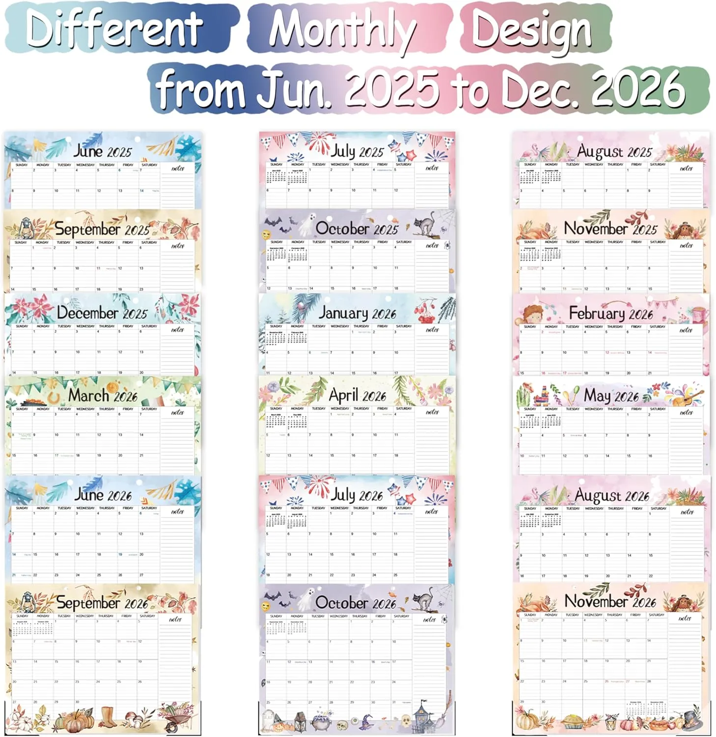 Guasslee Extra Large Desk Calendar 2025, 19-Month Jumbo Desk Calendar 2025-2026, 2025 Jun - 2026 Dec, 22" X 17" Monthly Planner With Corner Protectors, Thick Paper For Home Office