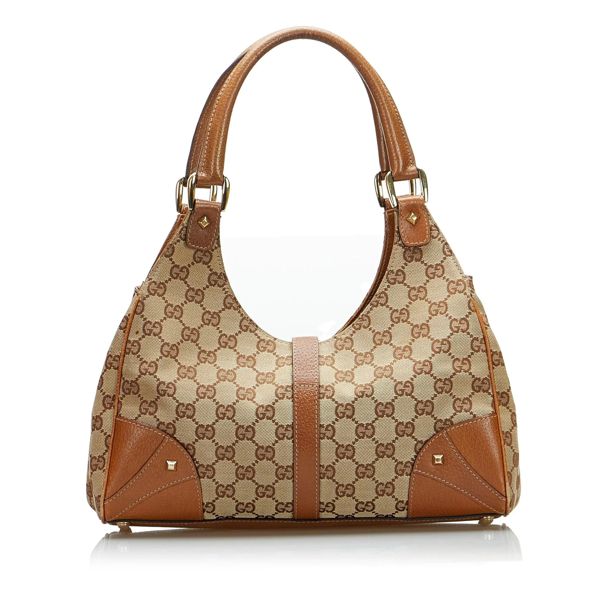 Gucci Bardot GG Polished Nailhead (SHG-z8pNuY) Jackie High-end Canvas