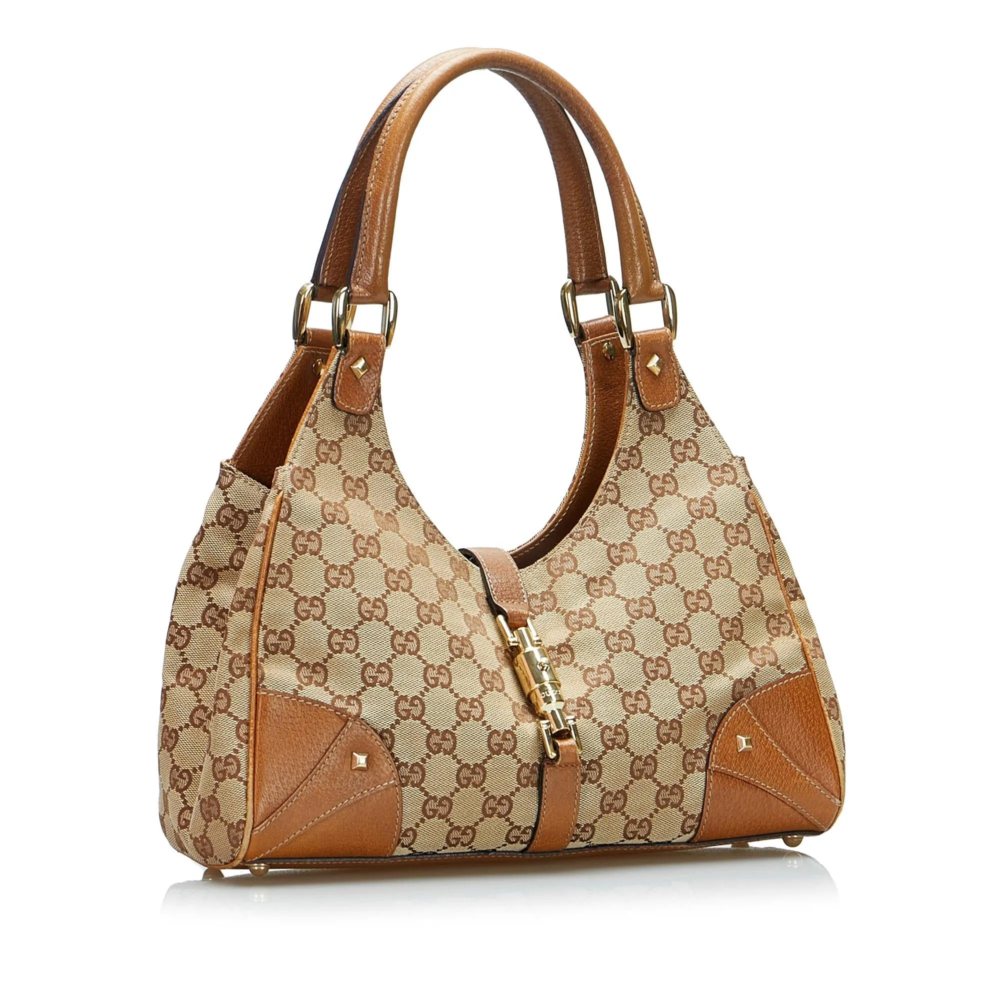 Gucci Bardot GG Polished Nailhead (SHG-z8pNuY) Jackie High-end Canvas