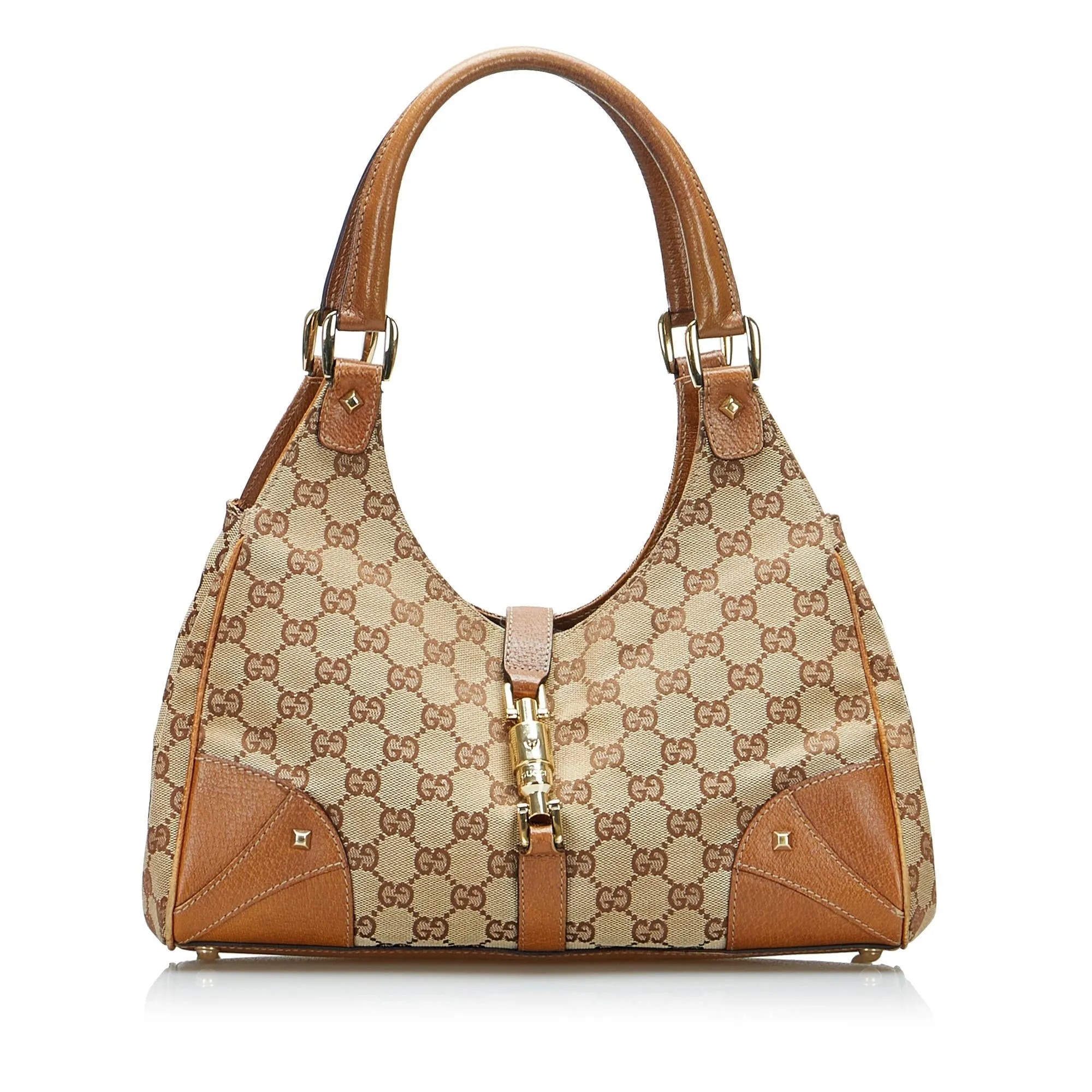 Gucci Bardot GG Polished Nailhead (SHG-z8pNuY) Jackie High-end Canvas
