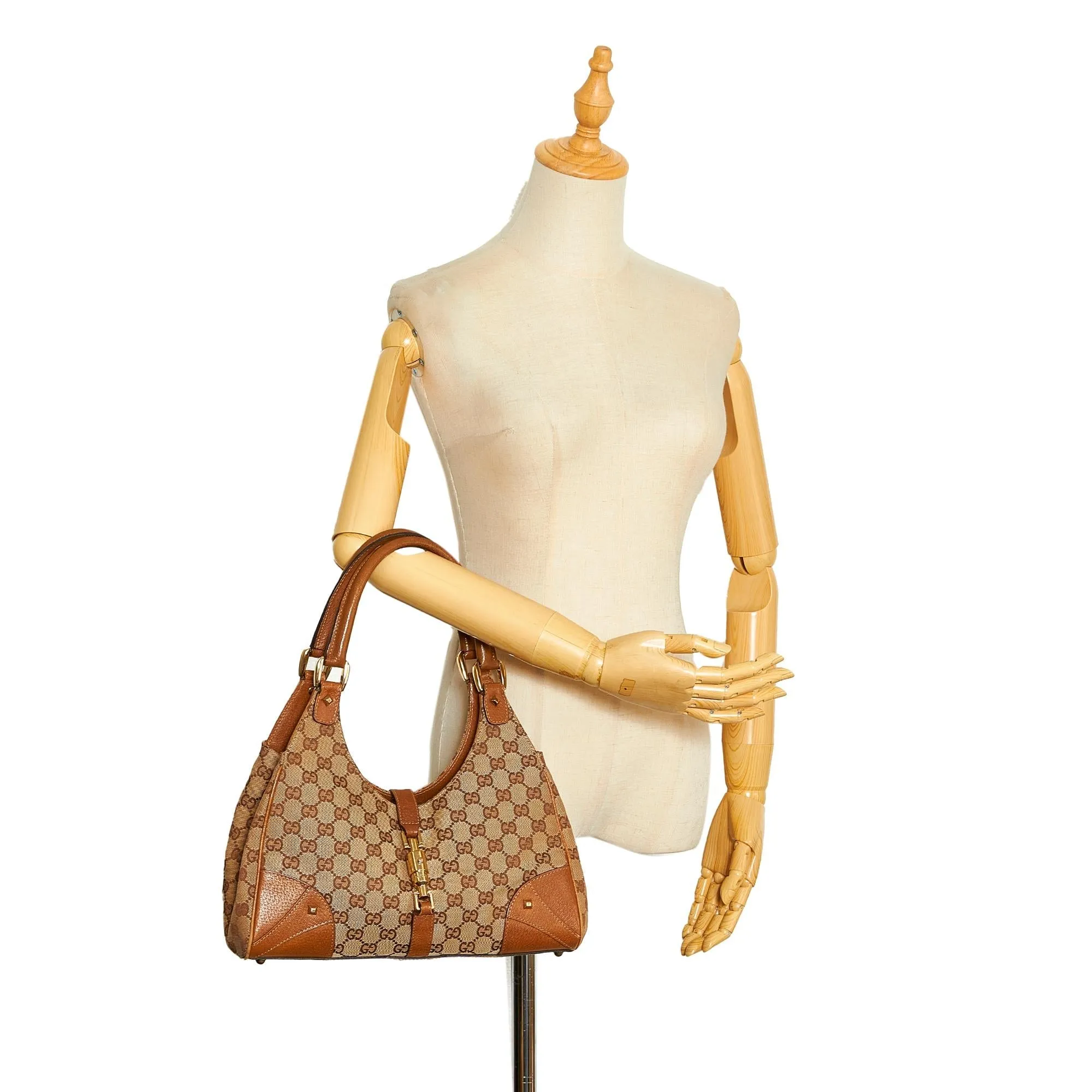 Gucci Bardot GG Polished Nailhead (SHG-z8pNuY) Jackie High-end Canvas