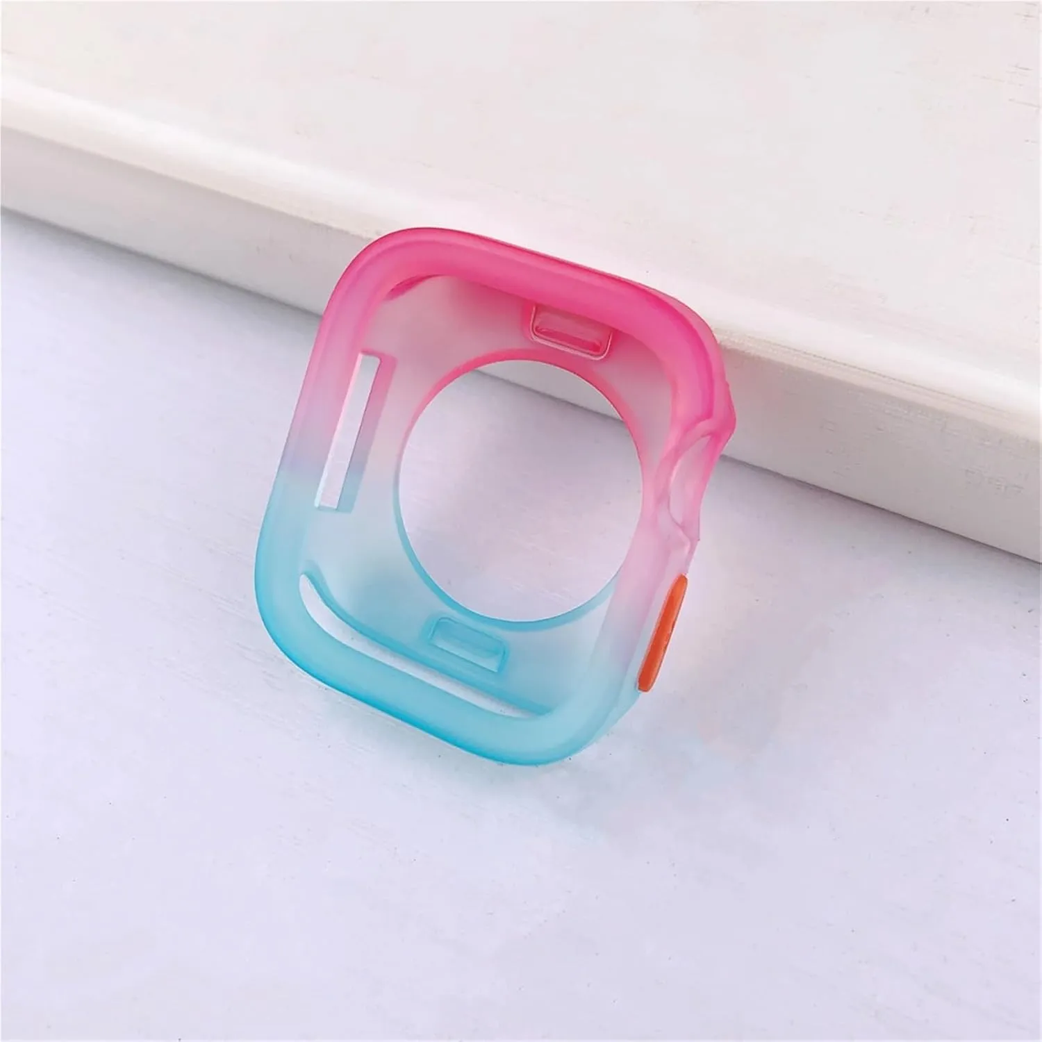 GUMMMY Candy Color Case for Apple Watch Cases 40MM 41MM 44MM 45MM Soft Silicone Transparent Protective Bumper for iWatch Series 9/8/7/6/5/Se Cases(Yellow Green,44MM 45MM)
