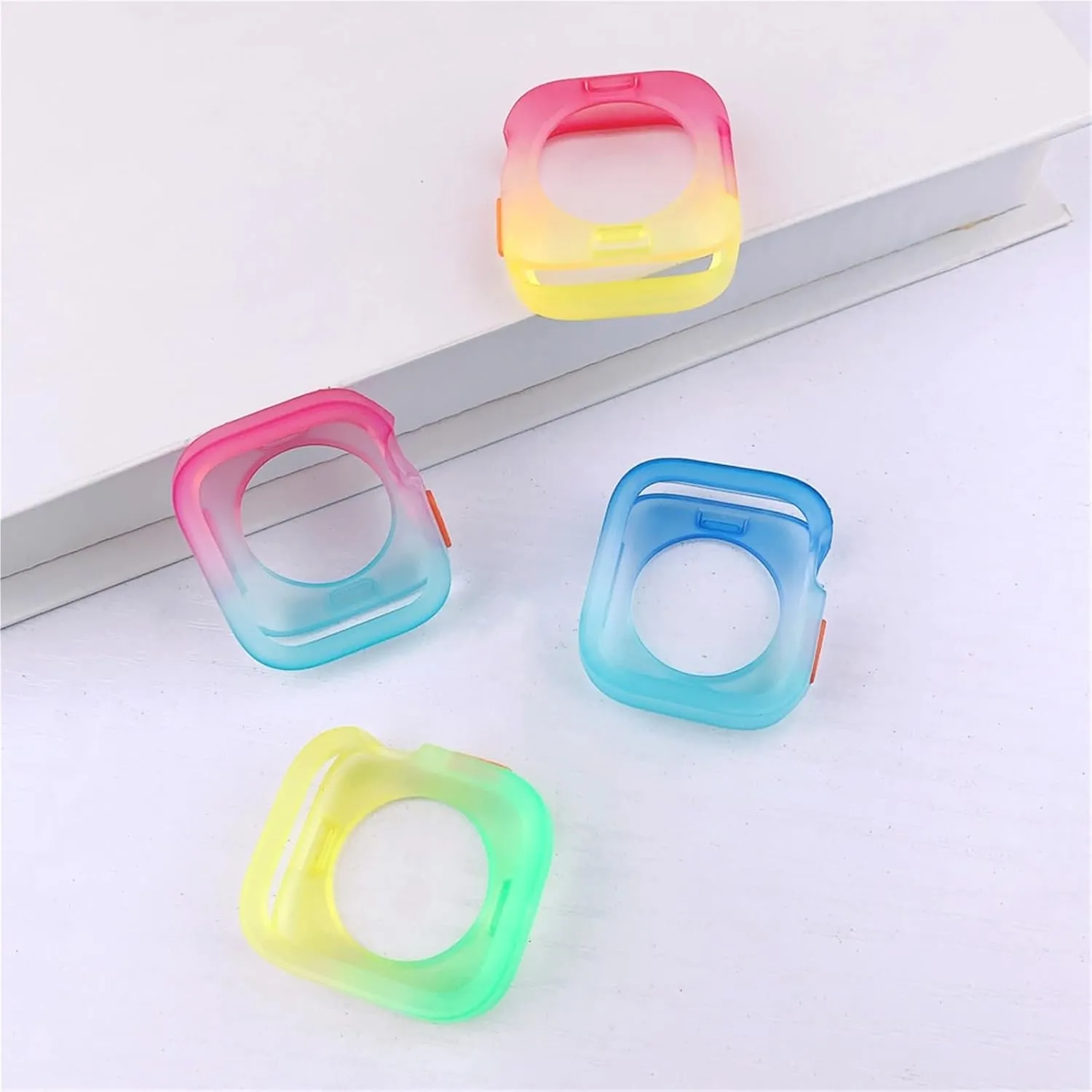 GUMMMY Candy Color Case for Apple Watch Cases 40MM 41MM 44MM 45MM Soft Silicone Transparent Protective Bumper for iWatch Series 9/8/7/6/5/Se Cases(Yellow Green,44MM 45MM)