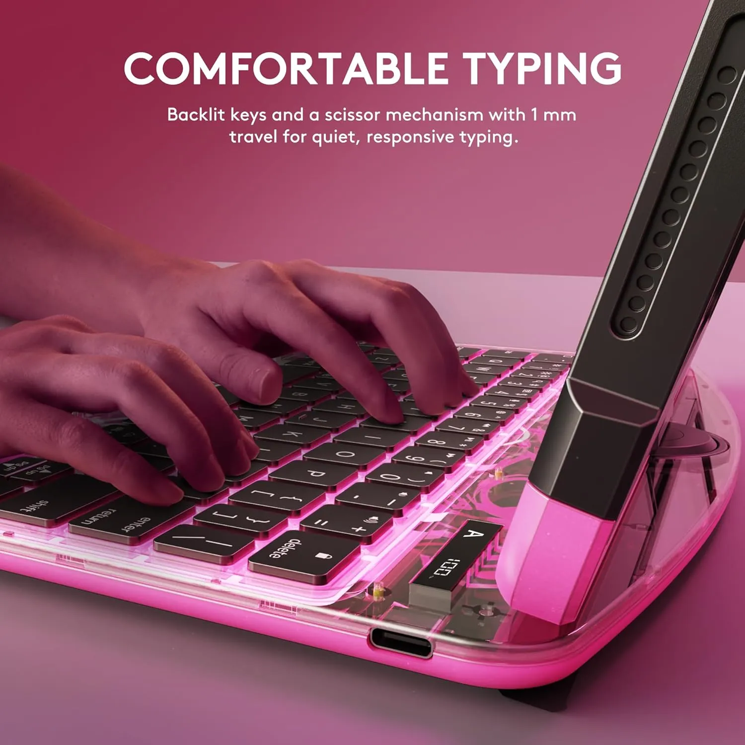 GUSGU for iPad Air 11 Inch (M3/M2,2025/2024) Transperant Case with Wireless Keyboard, 7 Color Backlight, Trackpad, 360°Rotating Stand for 10.9" iPad Air 5th/4th, 11" iPad Pro 4/3/2/1 Case, Cyberpunk
