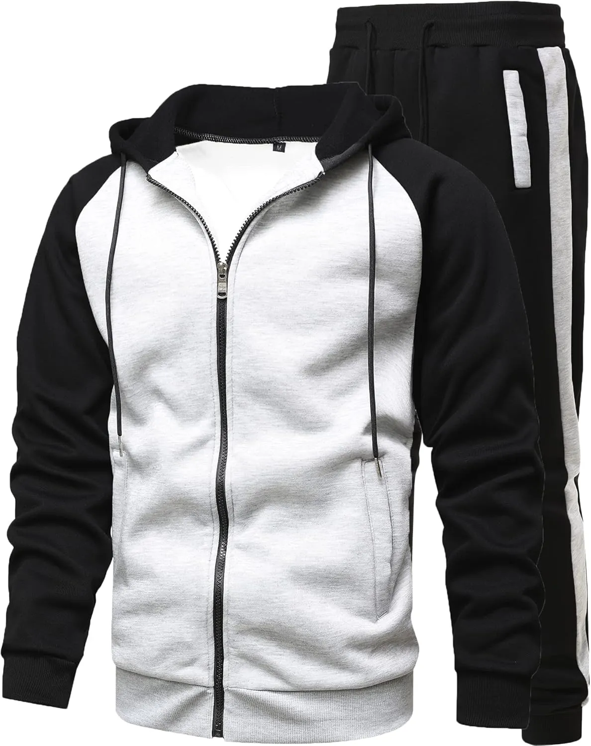 GXAMOY Men's 2 Pieces Tracksuits Running Sports Suits Drawstring Waistband Sweatsuit