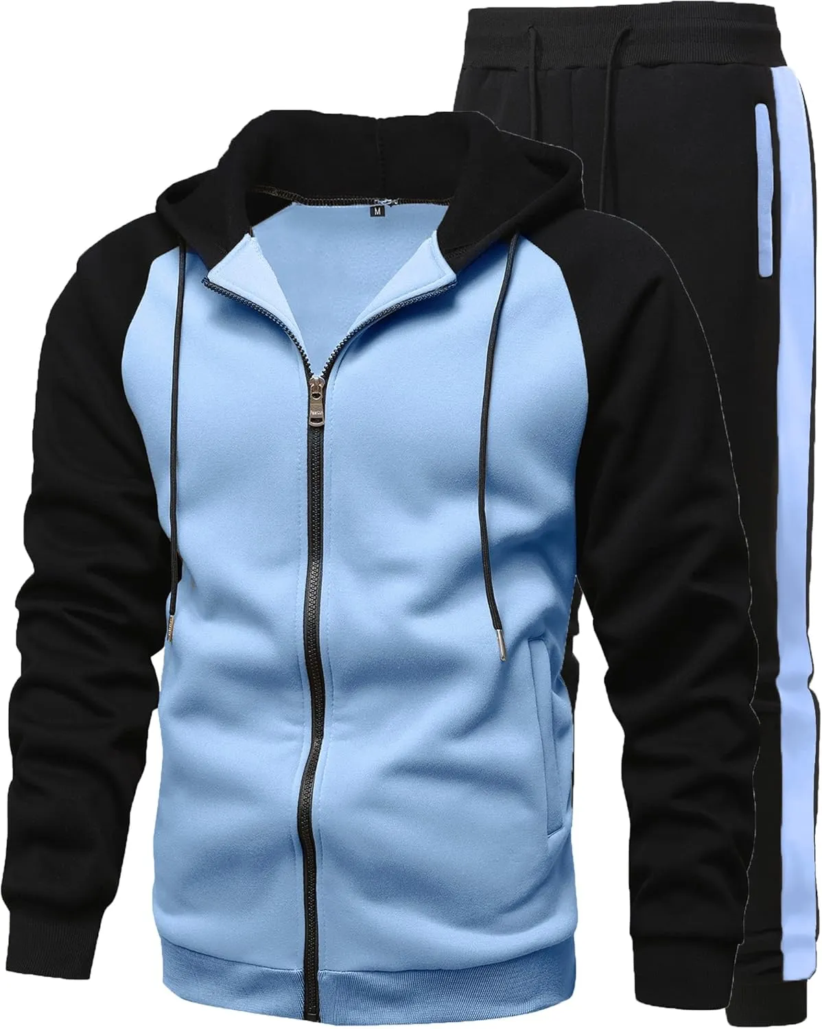 GXAMOY Men's 2 Pieces Tracksuits Running Sports Suits Drawstring Waistband Sweatsuit