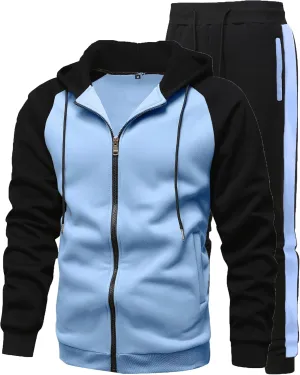 GXAMOY Men's 2 Pieces Tracksuits Running Sports Suits Drawstring Waistband Sweatsuit