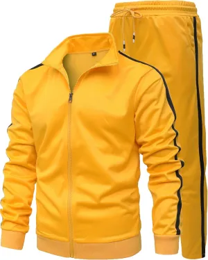 GXAMOY Men's Athletic 2 Pieces Tracksuit Casual Full Zip Jogging Sweat Suit Workout Sports Set Sportswear
