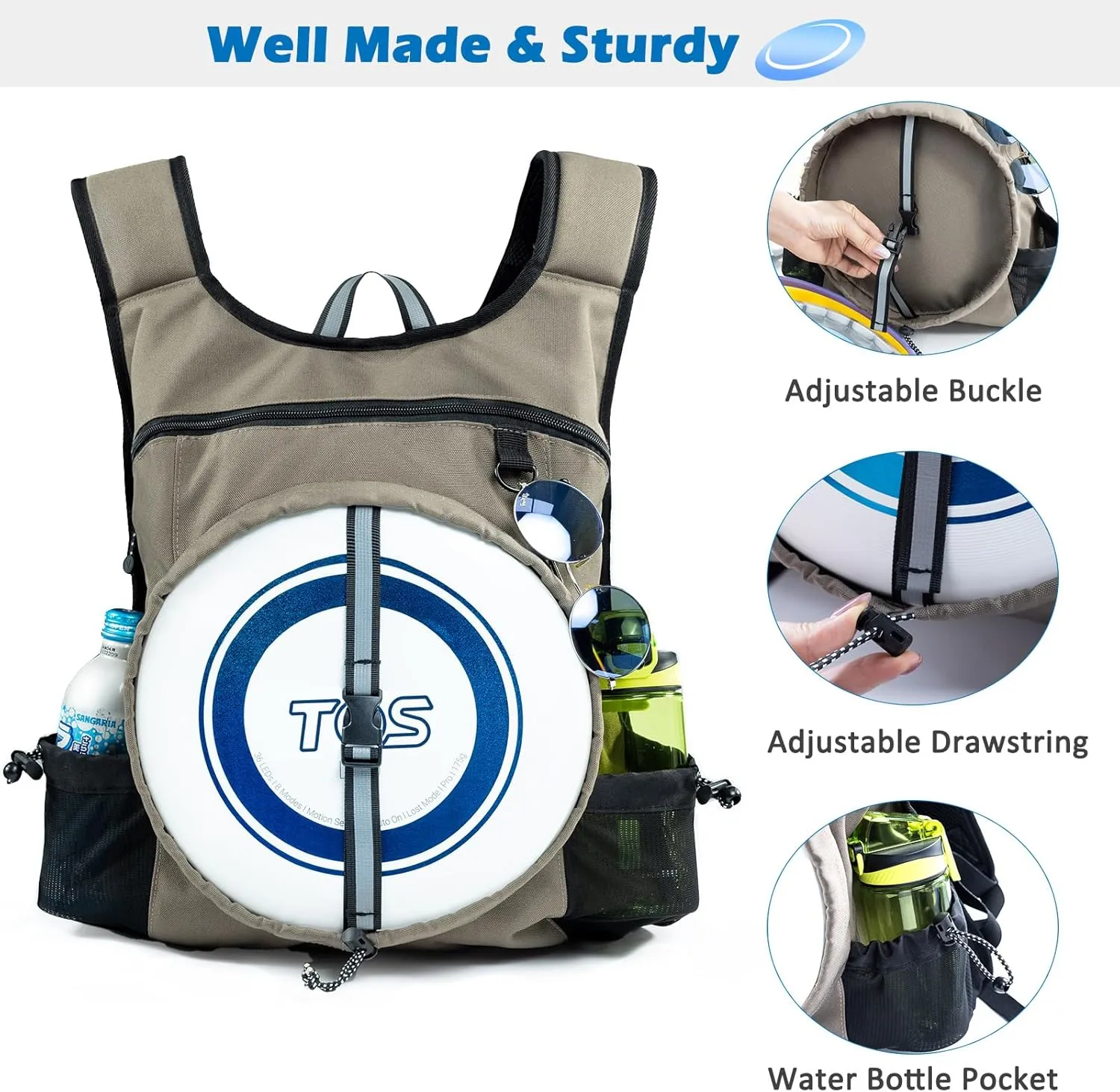 Gym Backpack with Zipper, Multi-pocket Sports Bags Gym Bags for Men
